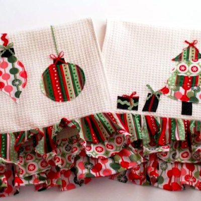 Colorful Retro Christmas Dishtowels