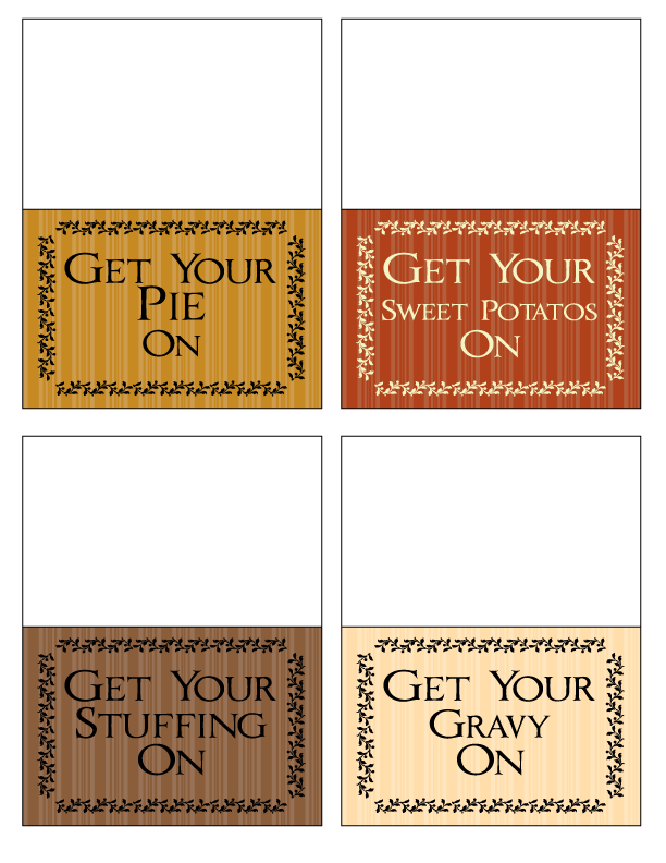Thanksgiving Dinner Table Labels