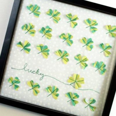 Fabric Lucky Clover Specimen Art