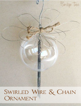 Swirled Wire & Chain Ornament