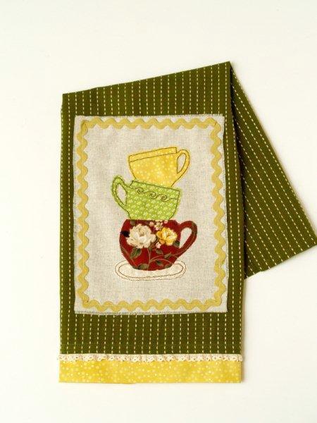 Stacked Teacups Dishtowel