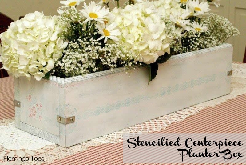 Stenciled Centerpiece Planter Box
