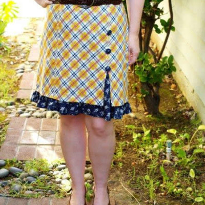 Buttons and Frills Knockoff Skirt