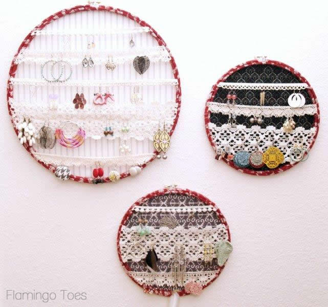 Hoops and Lace Earring Display