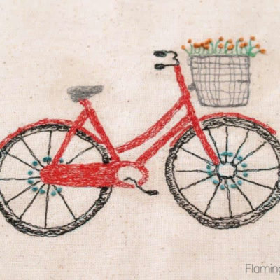 Sketchy Retro Bicycle Dishtowel