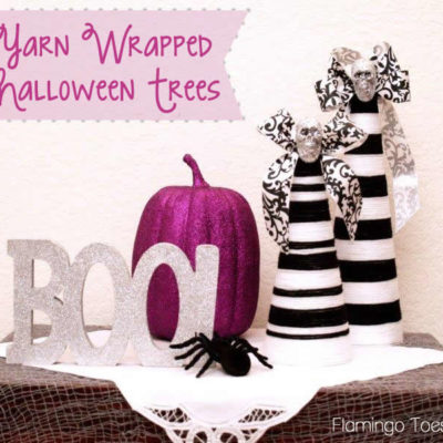 Yarn Wrapped Halloween Trees