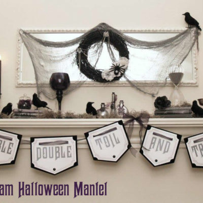 Witchy Glam Halloween Mantel