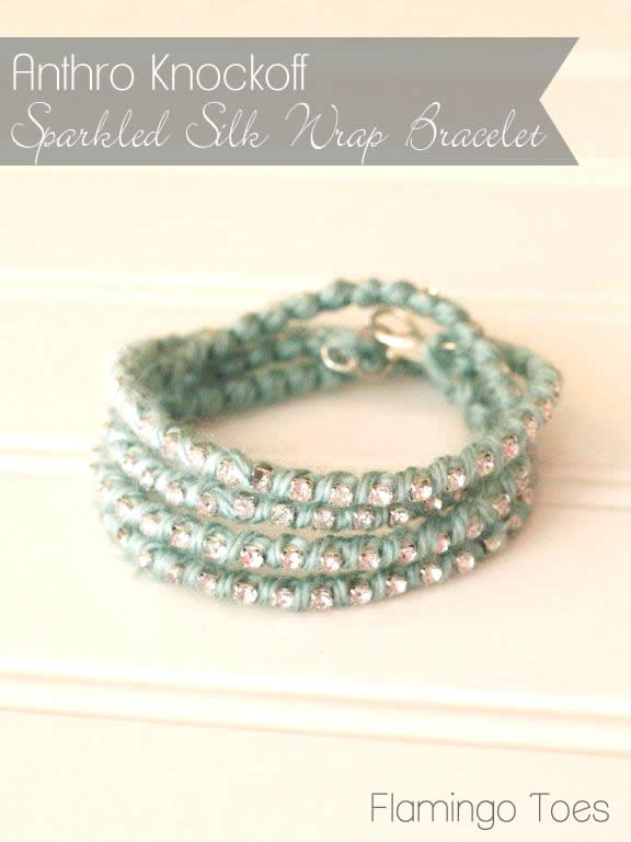 Anthro Knockoff ~ Sparkled Silk Wrap Bracelet