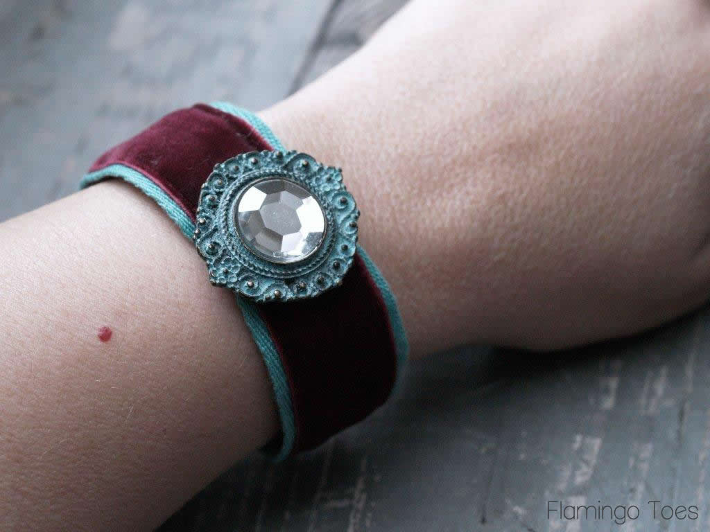Anthro Cabochon Velvet Bracelet Knockoff