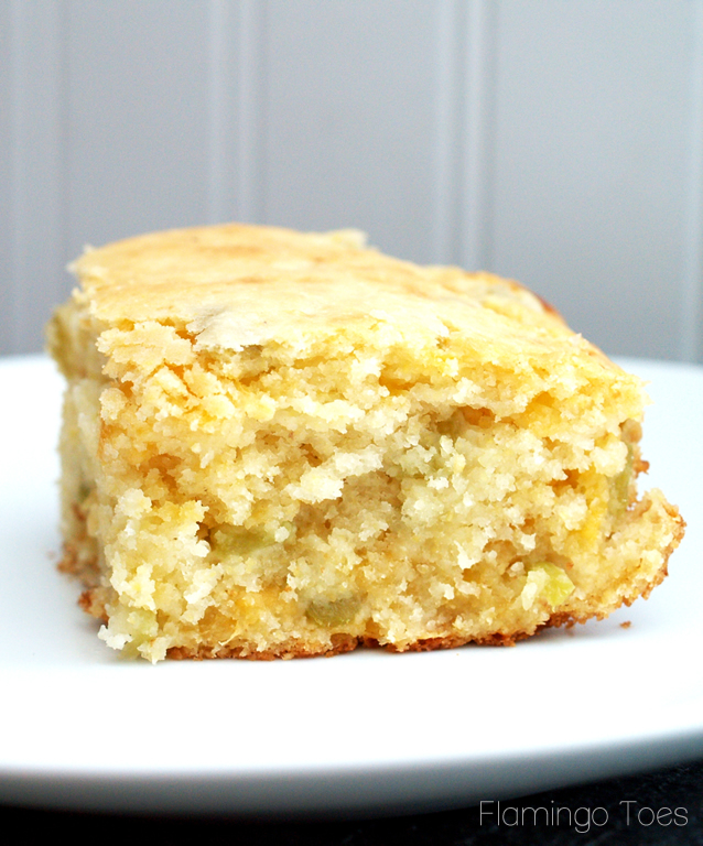 Super Moist Green Chile and Cheese Cornbread