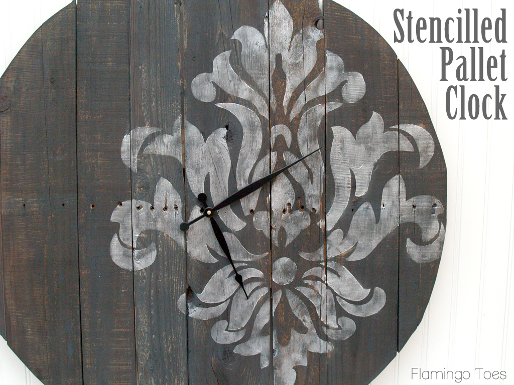 Large Stencilled Pallet Clock Tutorial