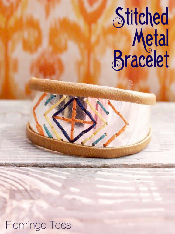 Southwest Stitched Metal Bracelet