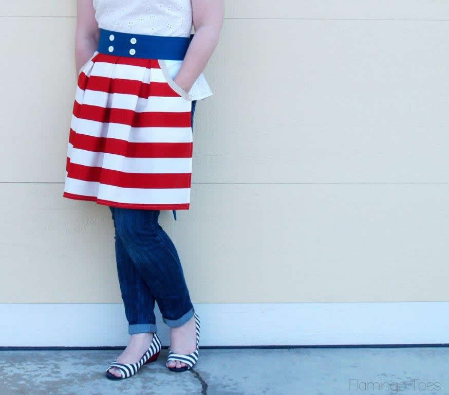 Patriotic Pleated Apron