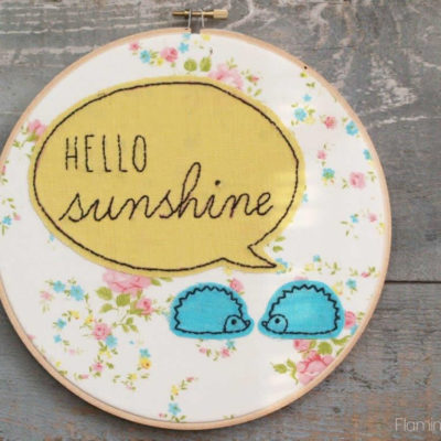 Hello Sunshine Embroidery Hoop Art