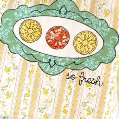 So Fresh! Citrus Embroidered Dishtowel