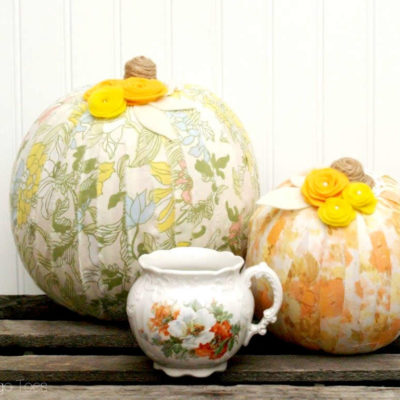 Vintage Style Fabric-Wrapped Pumpkins
