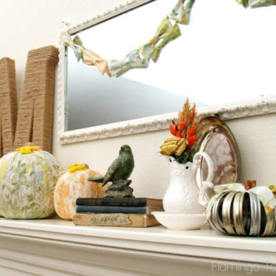 Simple Vintage Fall Mantel