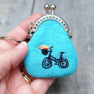 Teeny Tiny Embroidered Key Chain Coin Purses