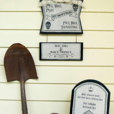 DIY Graveyard Outdoor Tombstone Display