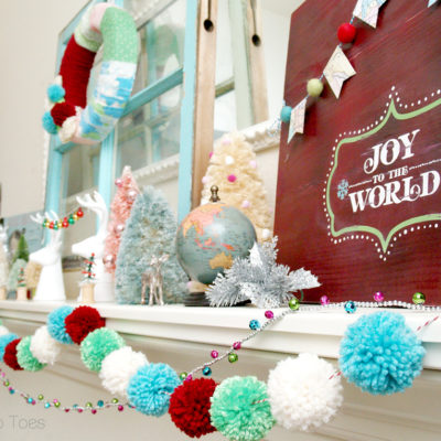 Colorful Retro Christmas Mantel