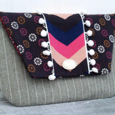 Easy Pom Pom Fold Over Snap Clutch