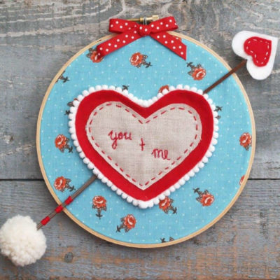 You + Me – Valentine’s Day Hoop Art
