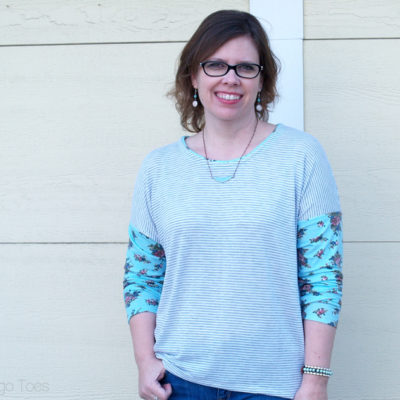 Stripes and Floral Knit Top
