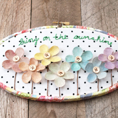 Bring on the Sunshine Summer Floral Hoop Art
