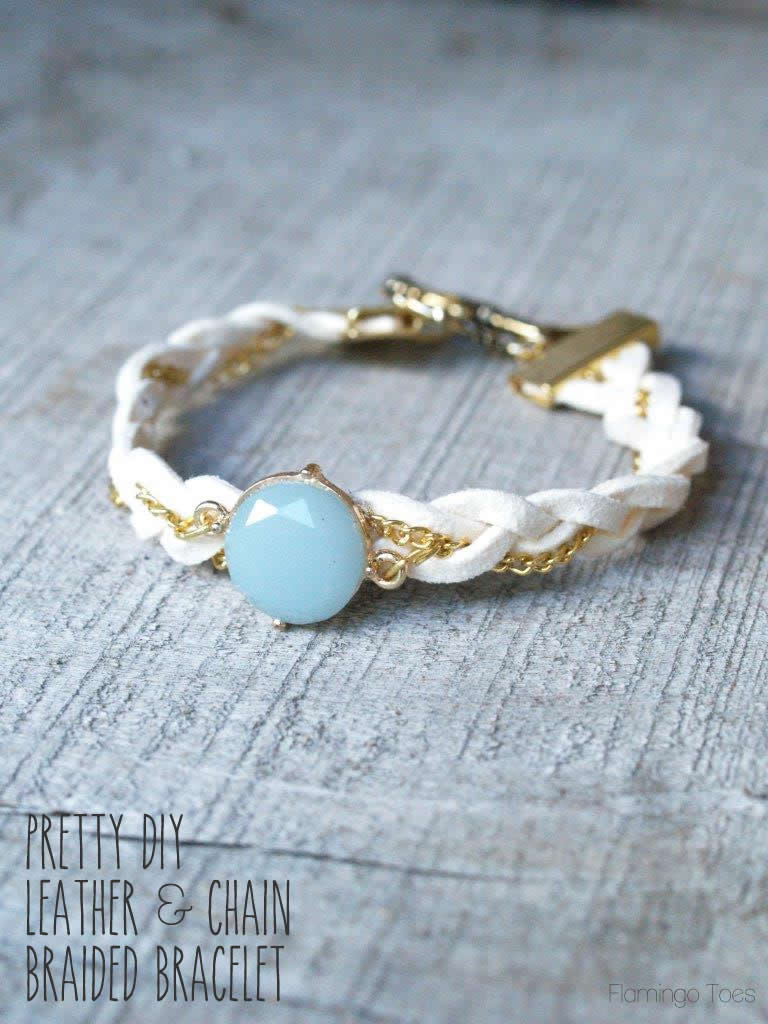 Pretty Leather and Chain Braided Bracelet