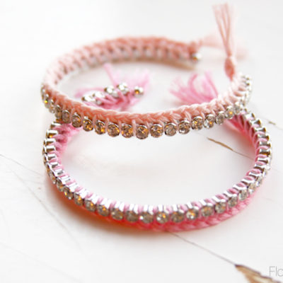 Braided Thread and Rhinestone Bracelets DIY