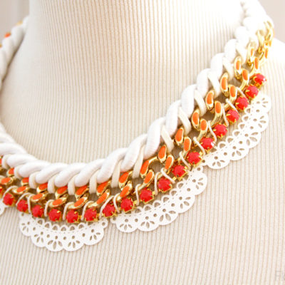 Easy Lace Filigree and Chain Necklace