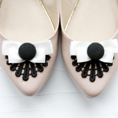 Easy Lace and Bow Flat Refashion