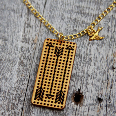 Stitched Arrows Pendant Necklace