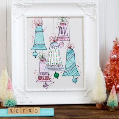 Vintage Stitched Christmas Card Art
