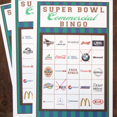 2015 Big Game Commercial Bingo