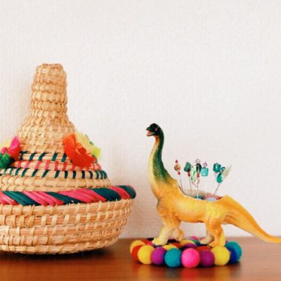 Beaded Pins and Whimsical Dinosaur Pinsushion