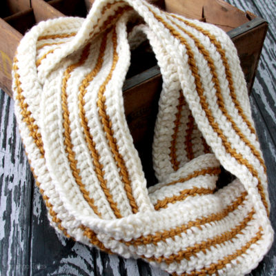 Cozy Striped Crochet Infinity Scarf