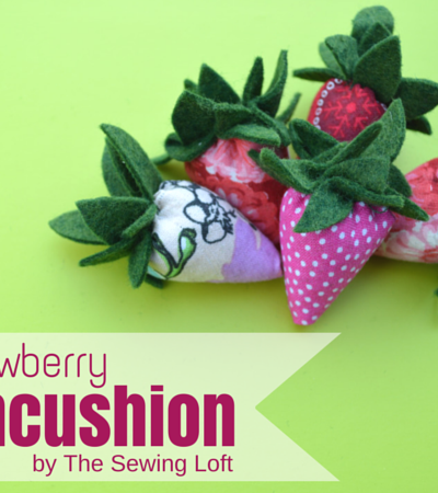 Scrappy Strawberry Pincushions - so perfect for using up fabric scraps!