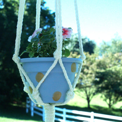 DIY Polkadot Hanging Planters