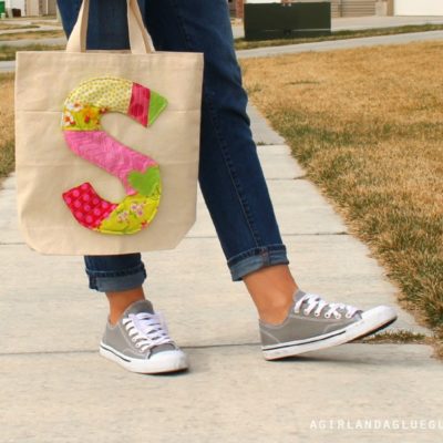 Quilt As You Go Initial Tote Bag