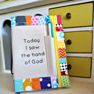 Embroidered Scrap Notebook Cover
