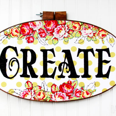 Polkadots and Flowers – “Create” Hoop Art