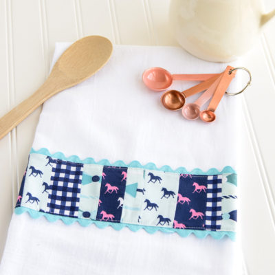 Scrap Embellished Dish Towel