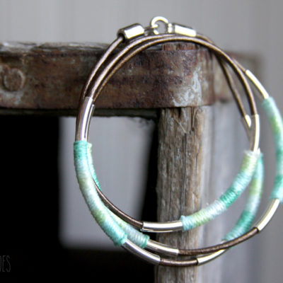 Leather and Floss Wrap Bracelet