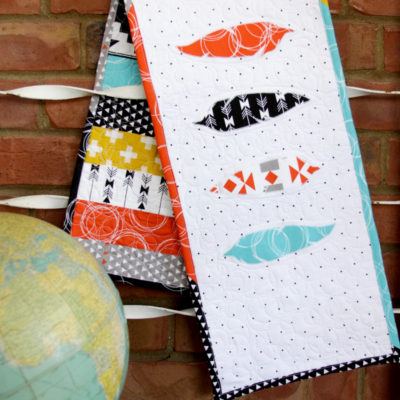 Four Corners Feathers Table Runner