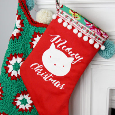 Meowy Christmas Vinyl Stocking