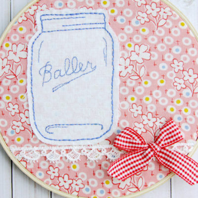 Mason Jar Embroidery Hoop Art