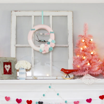 Vintage Style Valentine’s Day Mantel