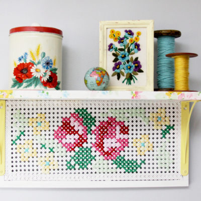 Vintage Style Cross Stitch Shelf