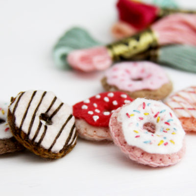 Tiny Felt Embroidered Donuts